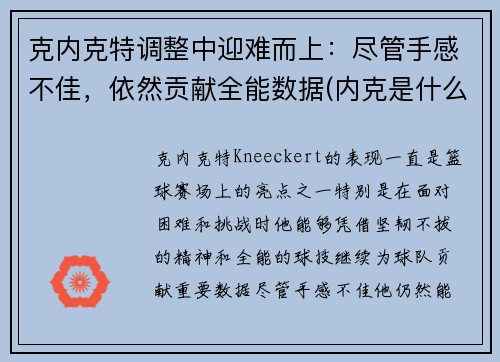 克内克特调整中迎难而上：尽管手感不佳，依然贡献全能数据(内克是什么)